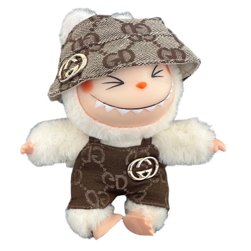 Brown GG Labubu Outfit 3