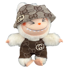 Brown GG Labubu Outfit 3
