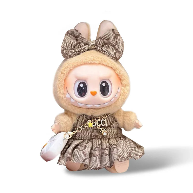 Brown GG Labubu Outfit 2