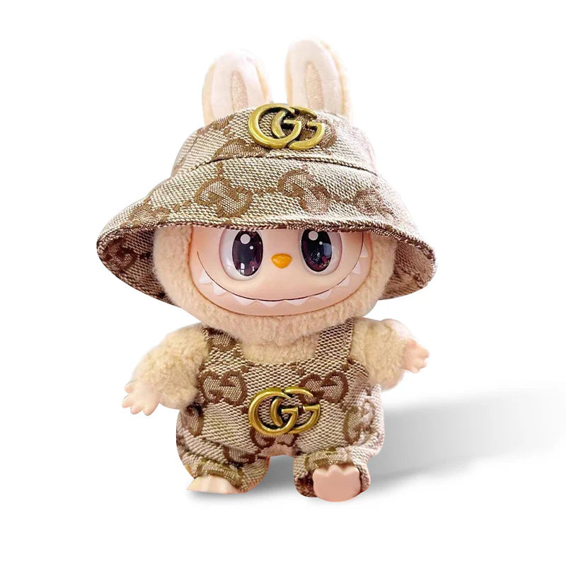Brown GG Labubu Outfit 1